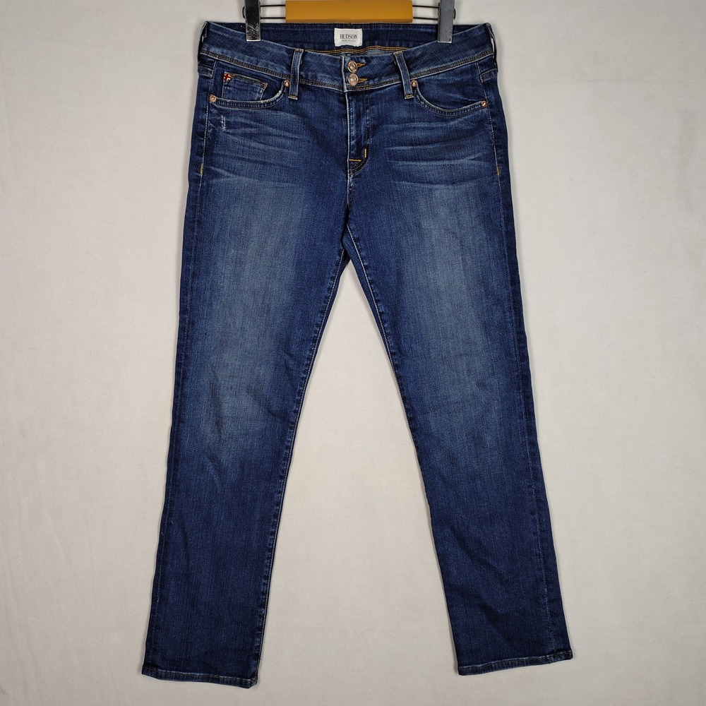 Hudson Beth Baby Bootcut Jeans Blue Denim Flap Pocket Size 30 Made in USA